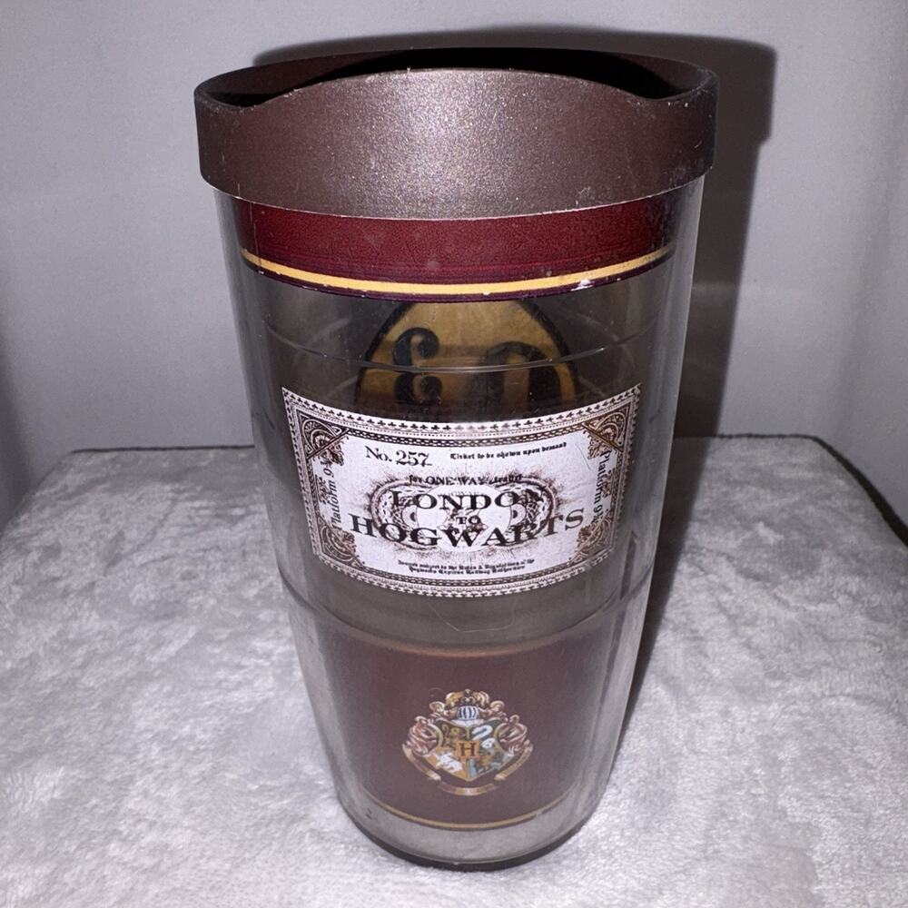 Harry Potter Hogwarts Express 9 3/4 Tervis 24oz Travel Cup Tumbler w/ Lid EUC
